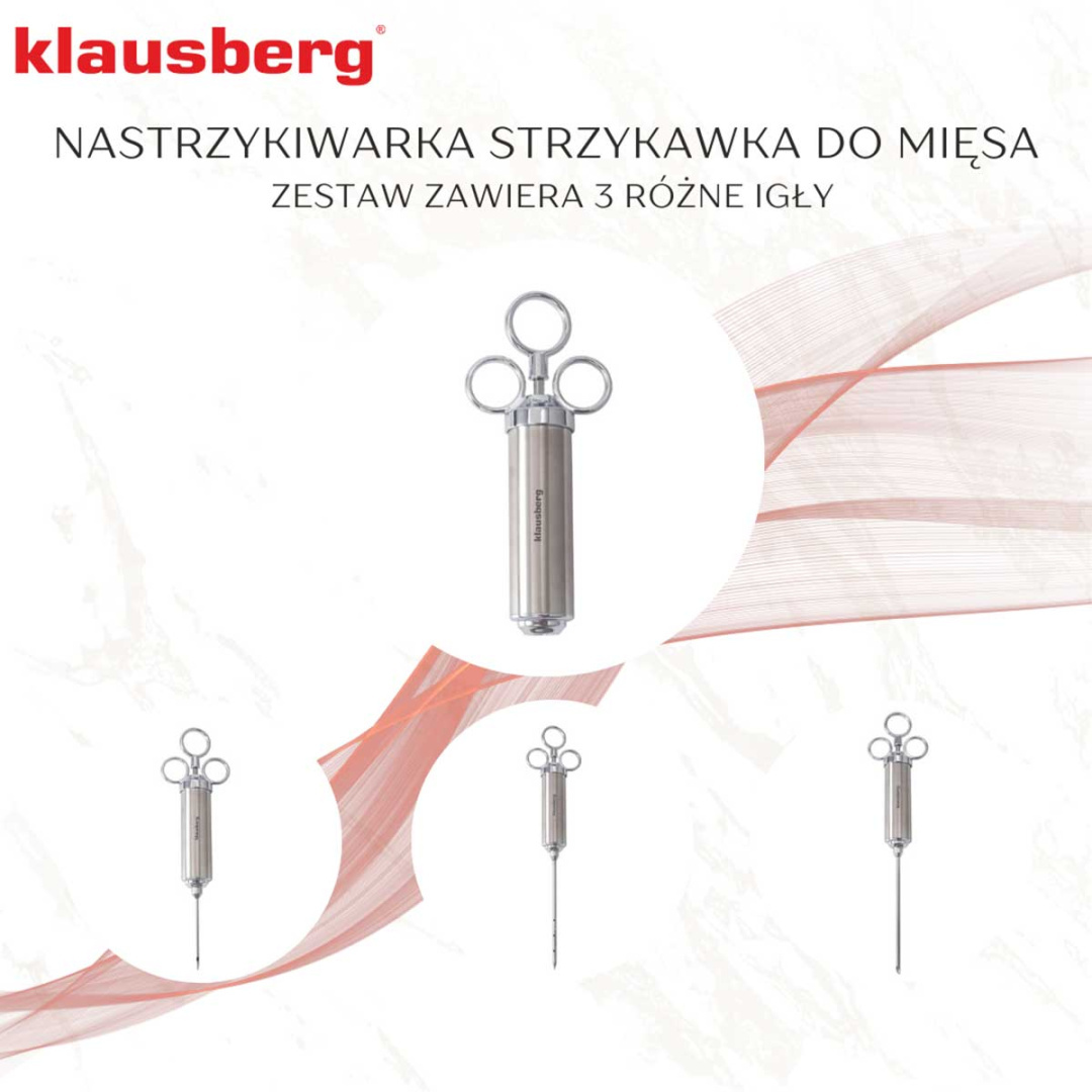STALOWA NASTRZYKIWARKA 60ml DO PEKLOWANIA MIĘSA KLAUSBERG KB-7842